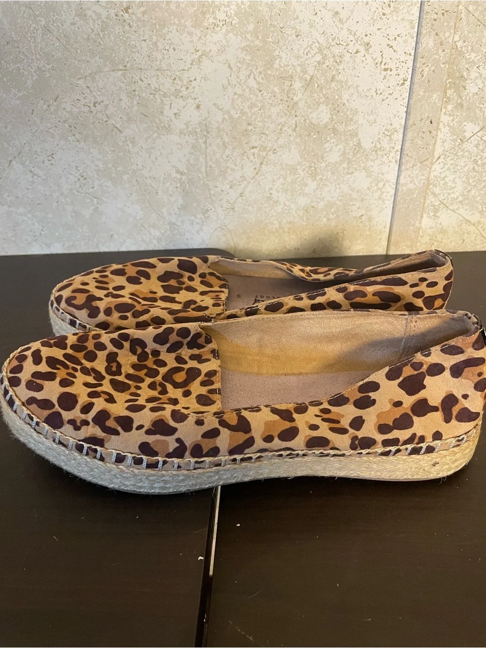 Dr. Scholl's Be Energized Foam Leopard Print Espadrille Slip-On - Tan and Brown
